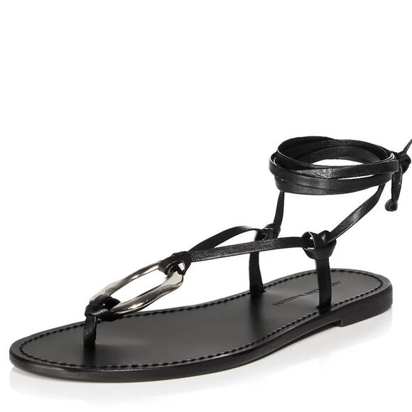 AQUA x Liat Baruch Shoes - AQUA x Liat Baruch Women's Ilria Ankle Tie Strappy Thong Sandals Size 10